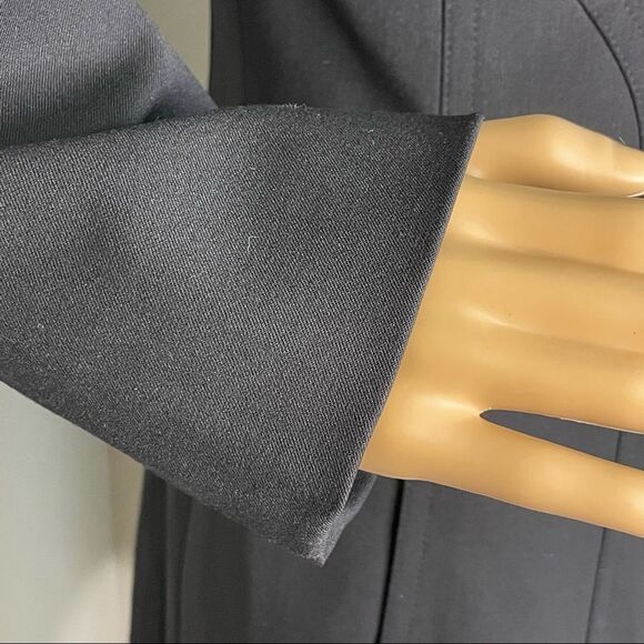 ESCADA by Margaretha Ley Long Wool Blend Suit Jacket Silver Metal Buttons sz 38 - Picture 4 of 16